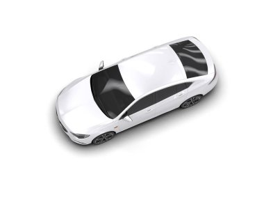 Modern araba arka planda izole edilmiş. 3d resimleme