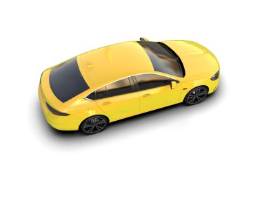 Modern araba arka planda izole edilmiş. 3d resimleme