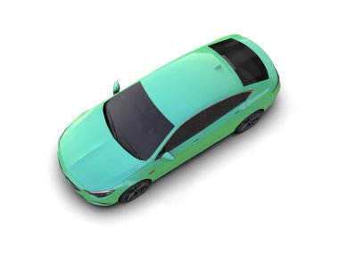Modern araba arka planda izole edilmiş. 3d resimleme