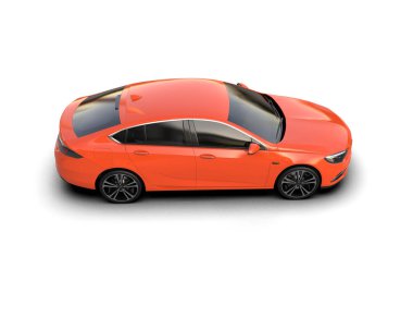 Modern araba arka planda izole edilmiş. 3d resimleme