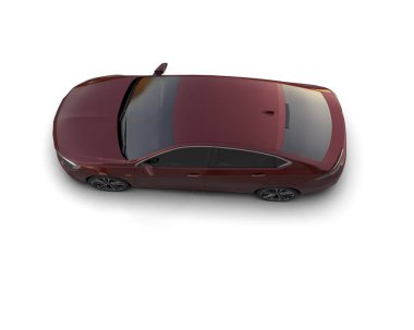 Modern araba arka planda izole edilmiş. 3d resimleme