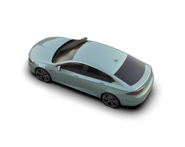 Modern araba arka planda izole edilmiş. 3d resimleme