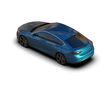 Modern araba arka planda izole edilmiş. 3d resimleme