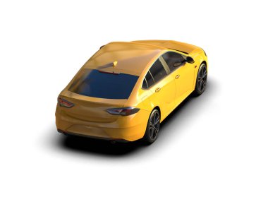 Modern araba arka planda izole edilmiş. 3d resimleme