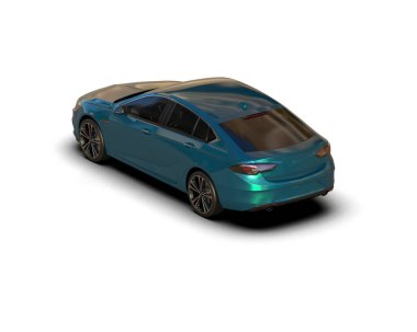 Modern araba arka planda izole edilmiş. 3d resimleme