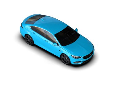 Modern araba arka planda izole edilmiş. 3d resimleme
