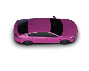 Modern araba arka planda izole edilmiş. 3d resimleme