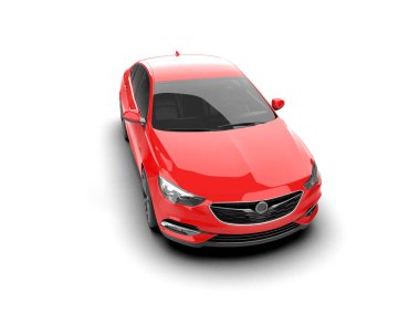 Modern araba arka planda izole edilmiş. 3d resimleme