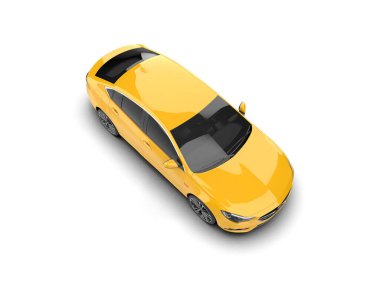 Modern araba arka planda izole edilmiş. 3d resimleme