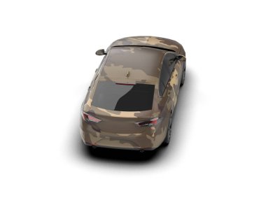 Modern araba arka planda izole edilmiş. 3d resimleme