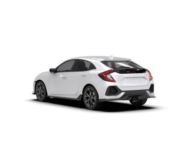 Modern araba arka planda izole edilmiş. 3d resimleme