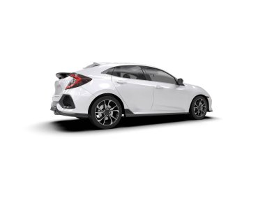 Modern araba arka planda izole edilmiş. 3d resimleme