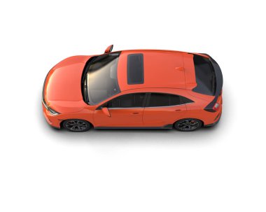 Modern araba arka planda izole edilmiş. 3d resimleme