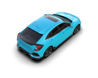 Modern araba arka planda izole edilmiş. 3d resimleme