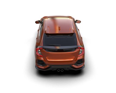 Modern araba arka planda izole edilmiş. 3d resimleme