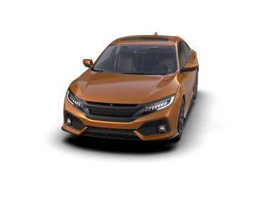 Modern araba arka planda izole edilmiş. 3d resimleme