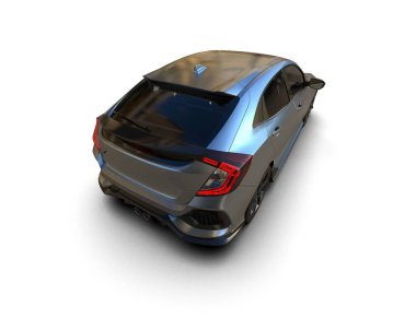 Modern araba arka planda izole edilmiş. 3d resimleme