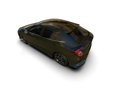 Modern araba arka planda izole edilmiş. 3d resimleme