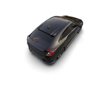 Modern araba arka planda izole edilmiş. 3d resimleme