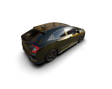 Modern araba arka planda izole edilmiş. 3d resimleme
