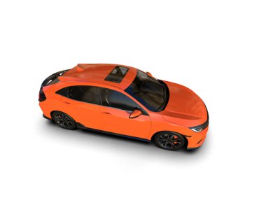 Modern araba arka planda izole edilmiş. 3d resimleme