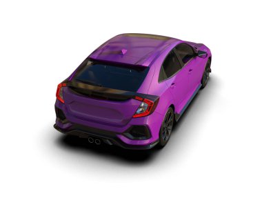 Modern araba arka planda izole edilmiş. 3d resimleme