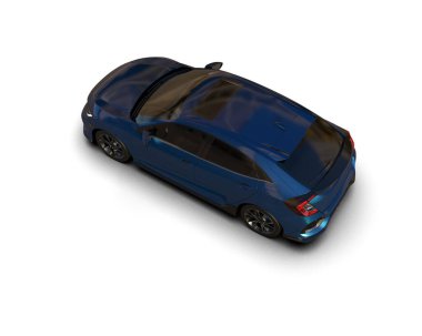 Modern araba arka planda izole edilmiş. 3d resimleme