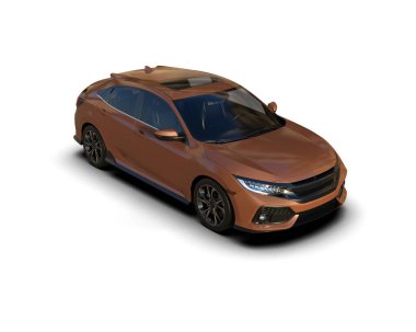 Modern araba arka planda izole edilmiş. 3d resimleme
