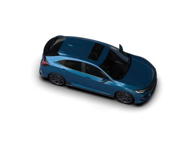 Modern araba arka planda izole edilmiş. 3d resimleme
