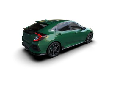 Modern araba arka planda izole edilmiş. 3d resimleme