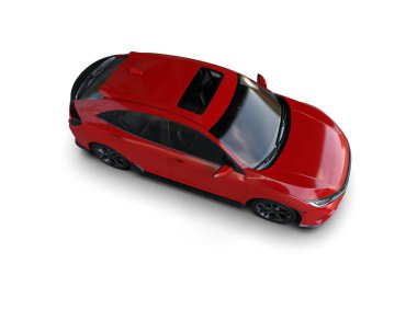 Modern araba arka planda izole edilmiş. 3d resimleme