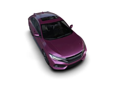 Modern araba arka planda izole edilmiş. 3d resimleme