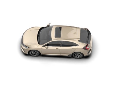 Modern araba arka planda izole edilmiş. 3d resimleme