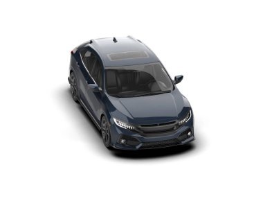 Modern araba arka planda izole edilmiş. 3d resimleme