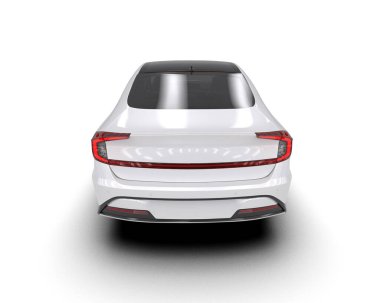 Modern araba arka planda izole edilmiş. 3d resimleme