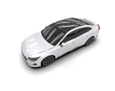 Modern araba arka planda izole edilmiş. 3d resimleme