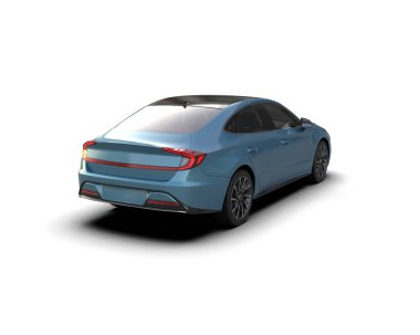 Modern araba arka planda izole edilmiş. 3d resimleme
