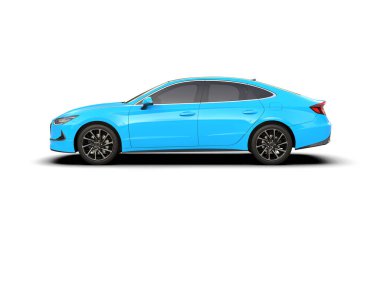 Modern araba arka planda izole edilmiş. 3d resimleme