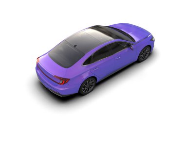 Modern araba arka planda izole edilmiş. 3d resimleme