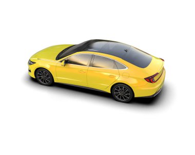 Modern araba arka planda izole edilmiş. 3d resimleme