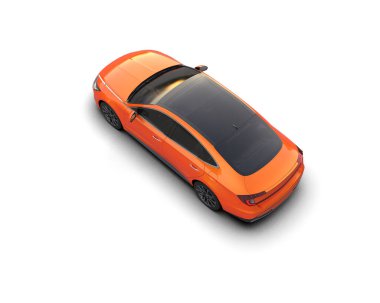 Modern araba arka planda izole edilmiş. 3d resimleme