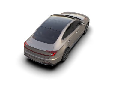 Modern araba arka planda izole edilmiş. 3d resimleme