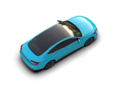 Modern araba arka planda izole edilmiş. 3d resimleme