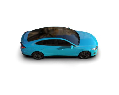 Modern araba arka planda izole edilmiş. 3d resimleme