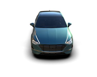 Modern araba arka planda izole edilmiş. 3d resimleme