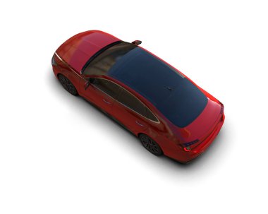 Modern araba arka planda izole edilmiş. 3d resimleme