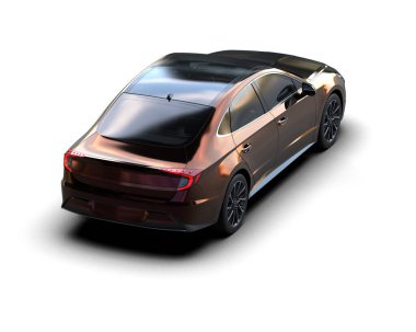 Modern araba arka planda izole edilmiş. 3d resimleme