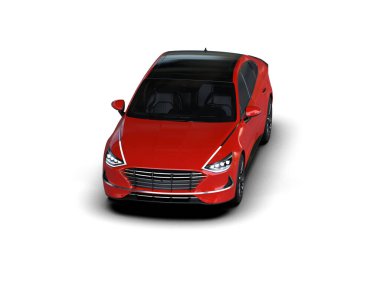 Modern araba arka planda izole edilmiş. 3d resimleme