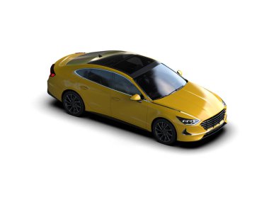 Modern araba arka planda izole edilmiş. 3d resimleme