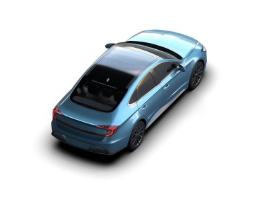 Modern araba arka planda izole edilmiş. 3d resimleme